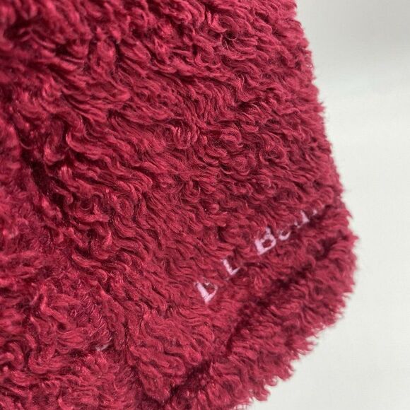 LL Bean Fuzzy Maroon Full Zip vest Women’s size Sm - Picture 3 of 5